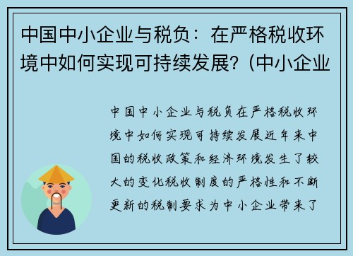 中国中小企业与税负：在严格税收环境中如何实现可持续发展？(中小企业税负情况分析)